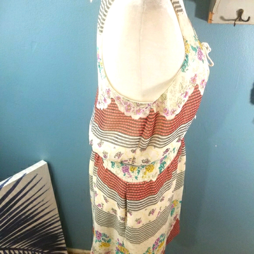 Free People Boho Floral striped Midi Dress Sz small/sm - Picture 3 of 8
